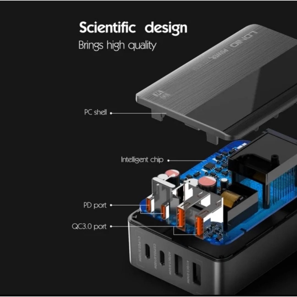 Charger LDNIO A4809C Super Fast Charging 4 Port 100W Desktop Charger