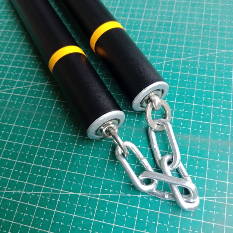 nunchaku/double stick aluminium premium hitam bearing swivel stainless freestyle