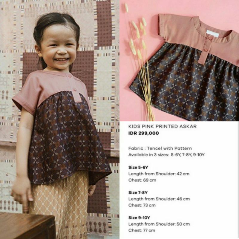 SALE New Pink Printed Askar Ria Miranda Kids RM Kids