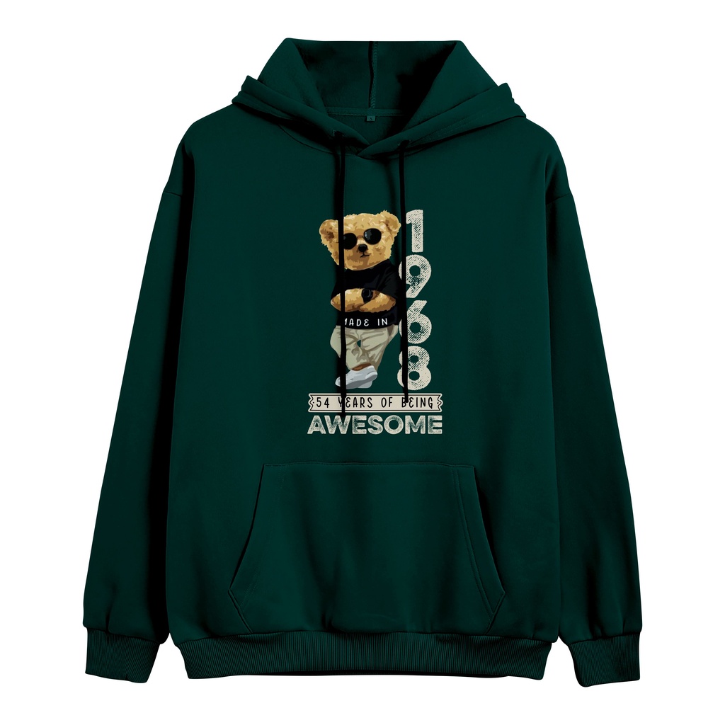 Bear Awesome 1968 Jumper Hoodie Anak II Jaket Hoodie Anak Viral II Sweater Hoodie Kids Size M - XL ( Laki Laki &amp; Peremepuan )