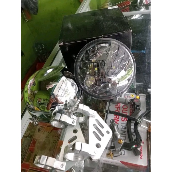 lampu daymaker 5, 75 inch set batok l2g/ lampu daymaker set batok van-van set breket cnc