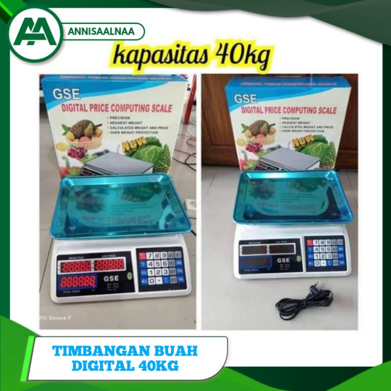 Timbangan Buah Digital 40KG/Digital Computing Scale Double Display/Laundry/sayur digital GSE 40kg