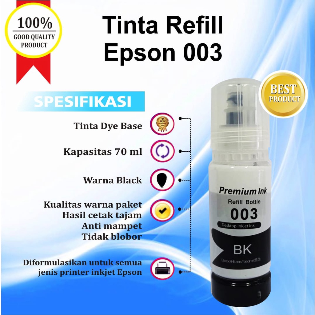 Tinta Epson 003 / Epson L Series L1110 L3101 L3110 L3150 L5190 L3100