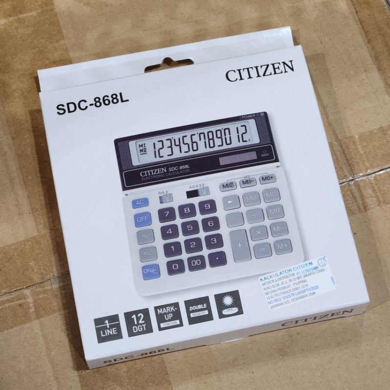 

[MADE IN PHILIPPINES] KALKULATOR CITIZEN SDC 868L - 12 DIGITS