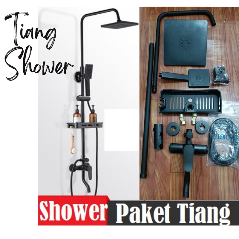 Shower Tiang Set Stainless Steel - Shower Coloum Mandi Plus Kran Cabang Air Dingin saja