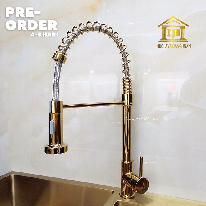 ~~~~~] Kran Sink Meja Tarik Keran Air Dapur Emas Gold Hitam Chrome Satin