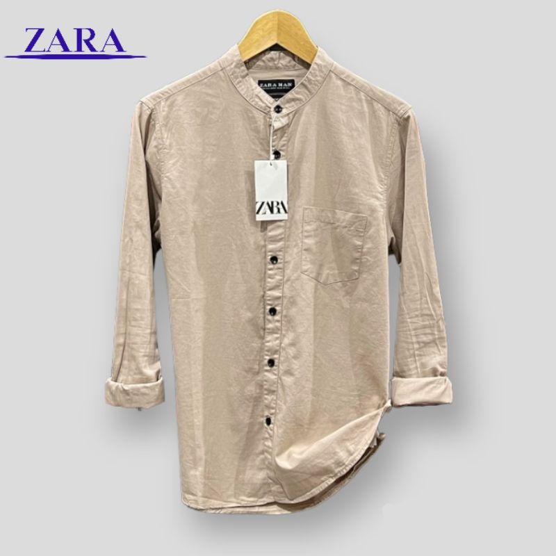 Kemeja Zara Shanghai Premium Pria Style Kemeja Polos Hitam Putih