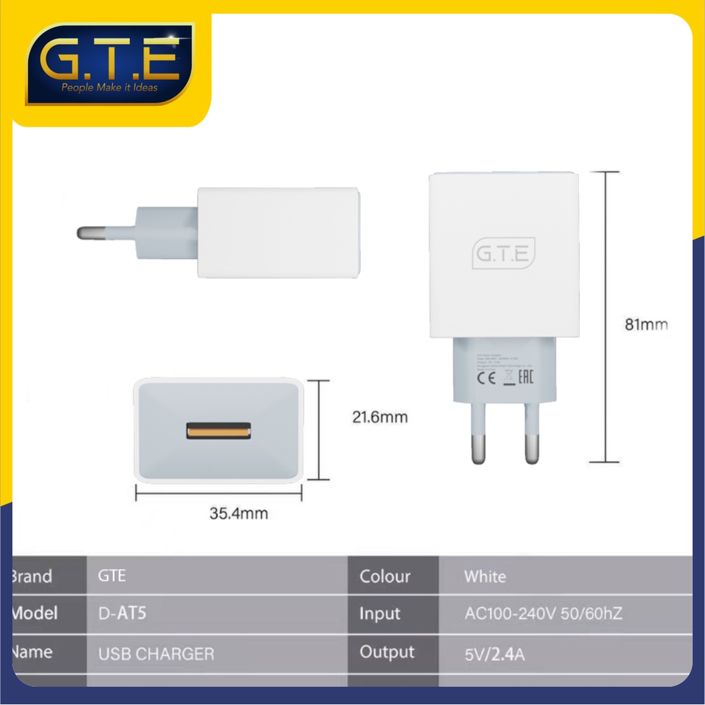 Kepala Charger GTE Fast Charging