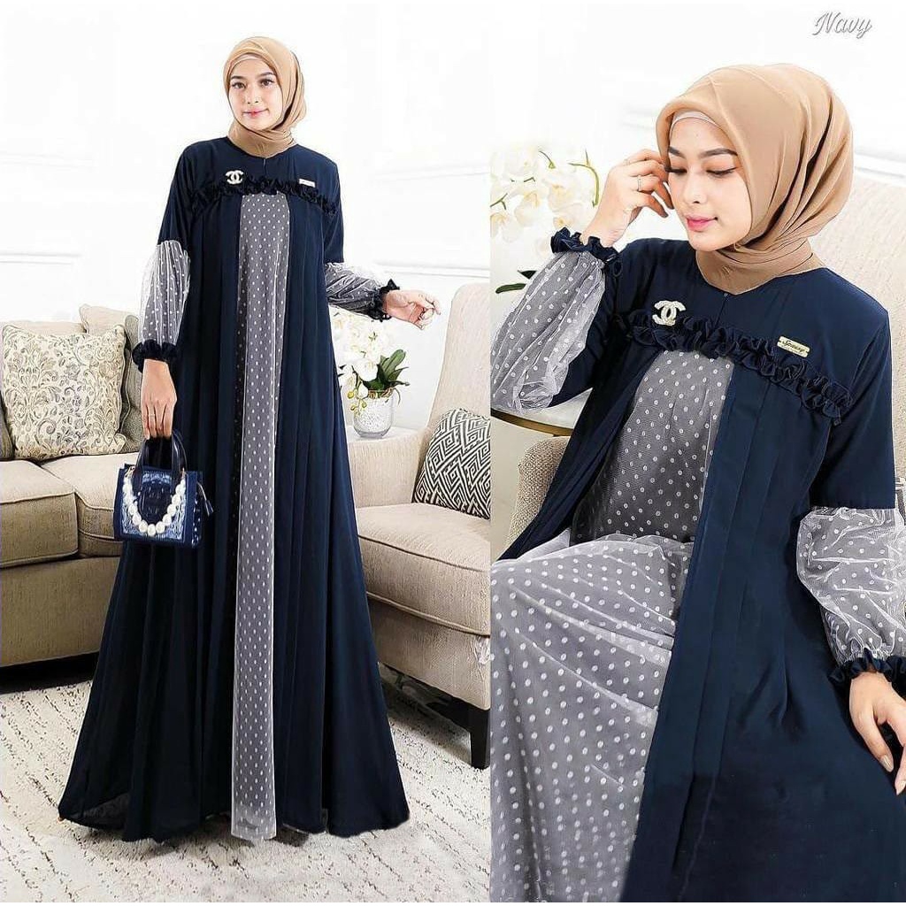 DRESS SYARI TERBARU / DRESS MAYRA SYAR'I / DRESS TRENDY / DRESS TERMURAH 2023 / BAJU DRESS  MIX TILE