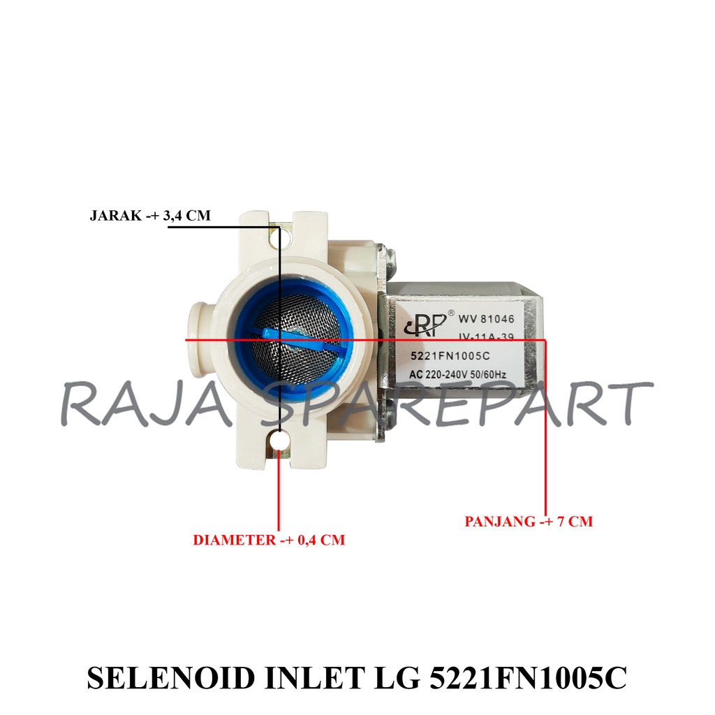 Selenoid  / Water Inlet Mesin Cuci LG INLET SINGLE 5221FN1005C (AC 220V)