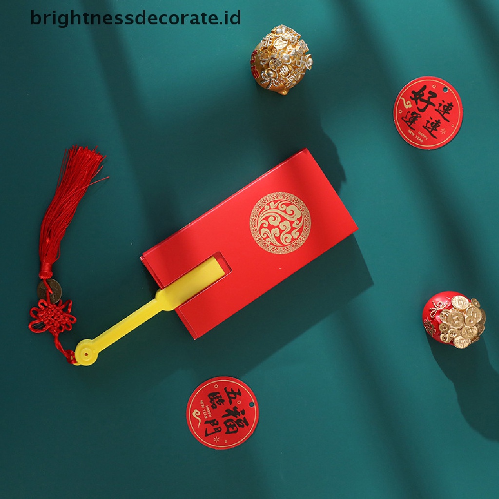 [Birth] Amplop Merah Imlek Baru Bentuk Kipas Hongbao Chinese Spring Festival Red Pockets Best Wish Lucky Money Pockets Gift [ID]