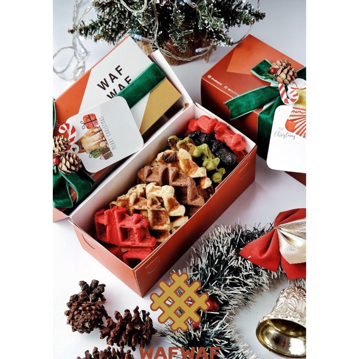 

Parcel Wafwaf Christmas Hampers Natal Box Of 8 Mixed Liege Waffles
