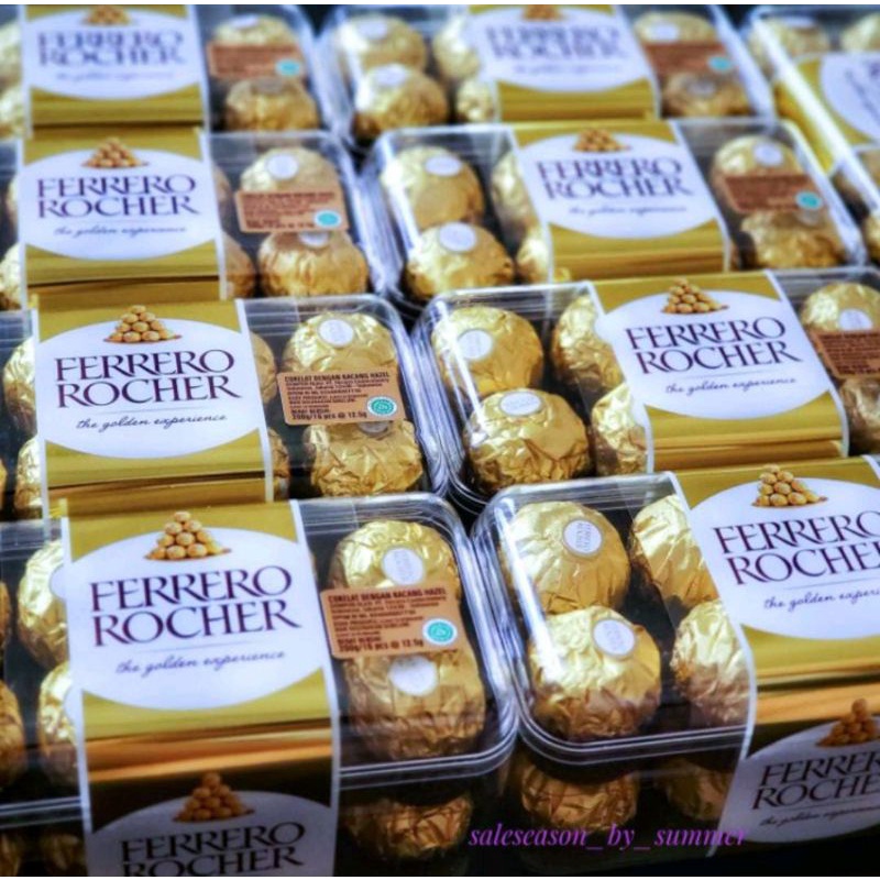 

FERRERO ROCHER 16Made in ITALY Coklat dengan kacang hazelnut 200 gr (16 pcs @12.5gr)