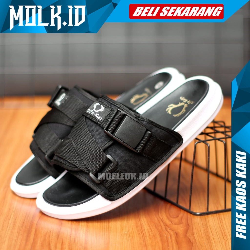 MOLK Sendal Pria Slide Distro Original Kekinian Sandal Cowok Trendy Simple Murah Anti Slip