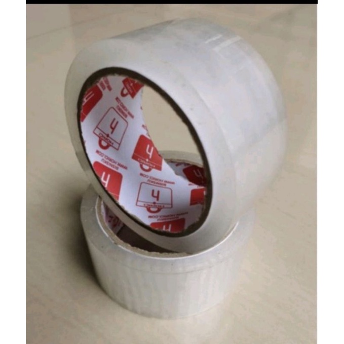 Lakban Solasi Warna Putih Bening Panjang 90 Yard Termurah