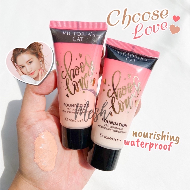 {Bisa kirim instant COD Medan Termurah} Best seller CHOOSE LOVE FOUNDATION - Victoria's Cat Matte Look Foundation Fond De Teint F7098