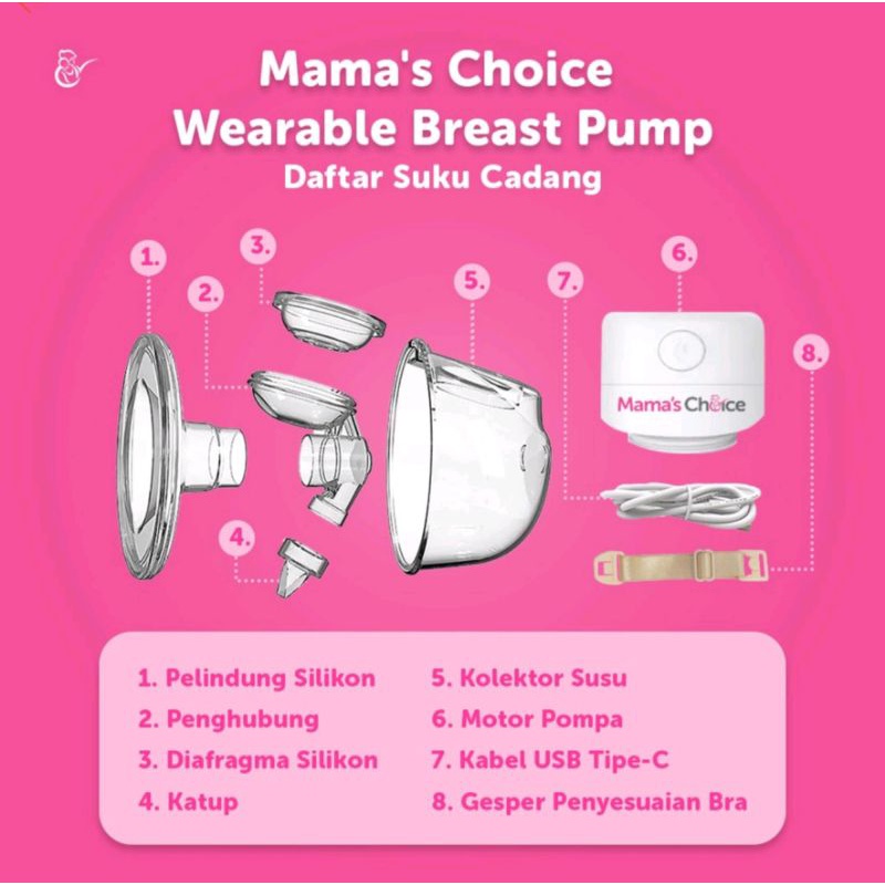 Sparepart Pompa Asi Mama's Choice Wearable Breast Pump Handsfree / Valve Mama Choice Wearable Diafragma Mama Choice Pompa Asi Hands Free