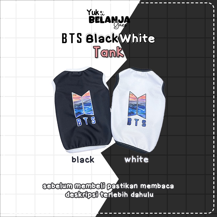 Baju Kucing Bahan Poliester BTS Black &amp; White Tank Series Terlucu Baju Kucing anjing kelinci Lucu murah Size XS-XL / Yuk Belanja Gaes!