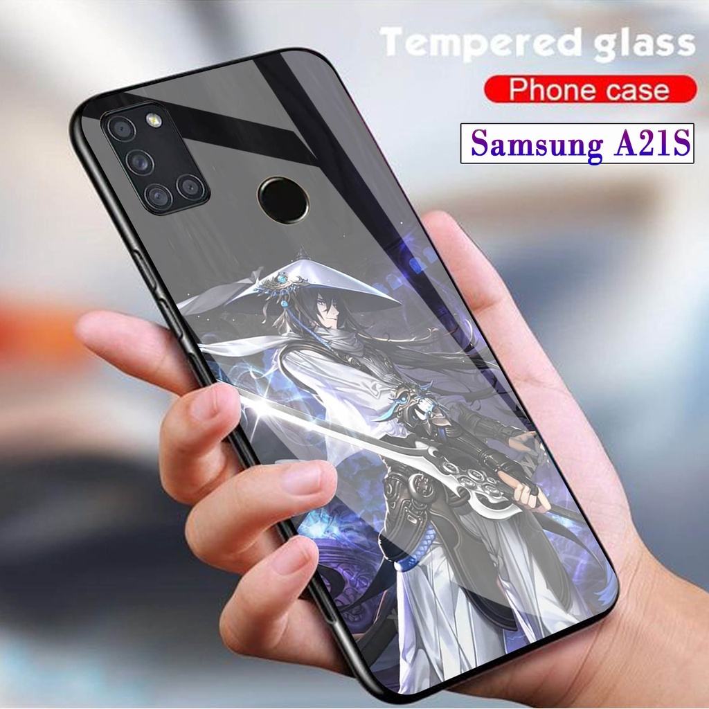 Softcase Glass Kaca SAMSUNG A21S - Case Hp Pelindung Handphone SAMSUNG A21S [ A77]