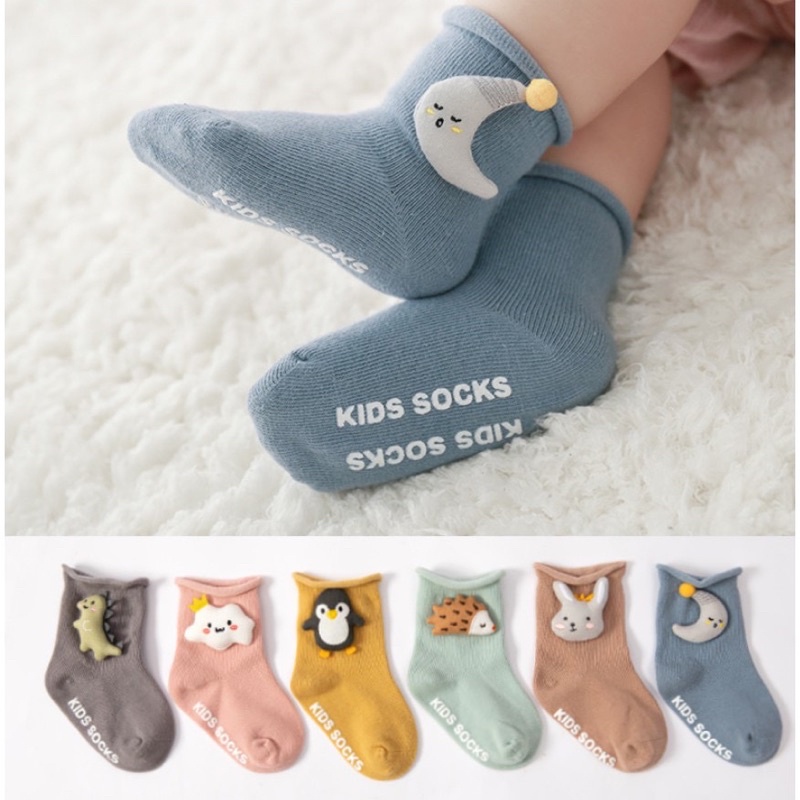 PREMIUM KAOS KAKI BAYI TIMBUL ANTI SLIP KAOS KAKI NEWBORN KAOS KAKI ANAK IMPOR NEWBORN BABY SOCKS Kaos kaki lucu karakter kaos kaki antislip