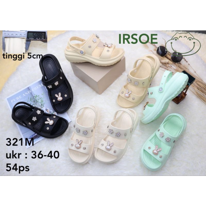 sandal wanita wedges Eva rubber ban dua  irsoe 321M