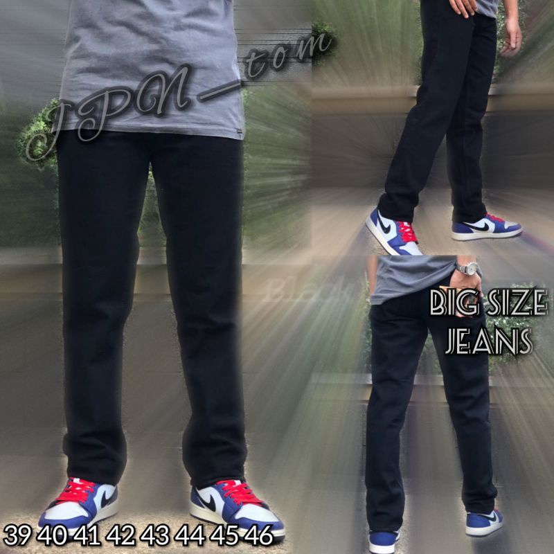 CELANA JEANS BIGSIZE 40 41 42 43 44 45 46 DENIM JINS JUMBO PANJANG LONG PANTS DARK BLUE LIGHT CREAM GREY BIRU MUDA HITAM NAVY GARMEN 28 29 30 31 32 33 34 35 36 37 38 39 BAHAN TEBAL TIDAK MELAR UKURAN BESAR MODEL REGULER FORMAL STANDAR KREM