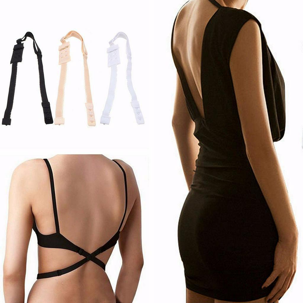 Set isi 3 Warna Low Back Bra Strap Tali BH Backless Pada Baju Gaun Pesta Dress