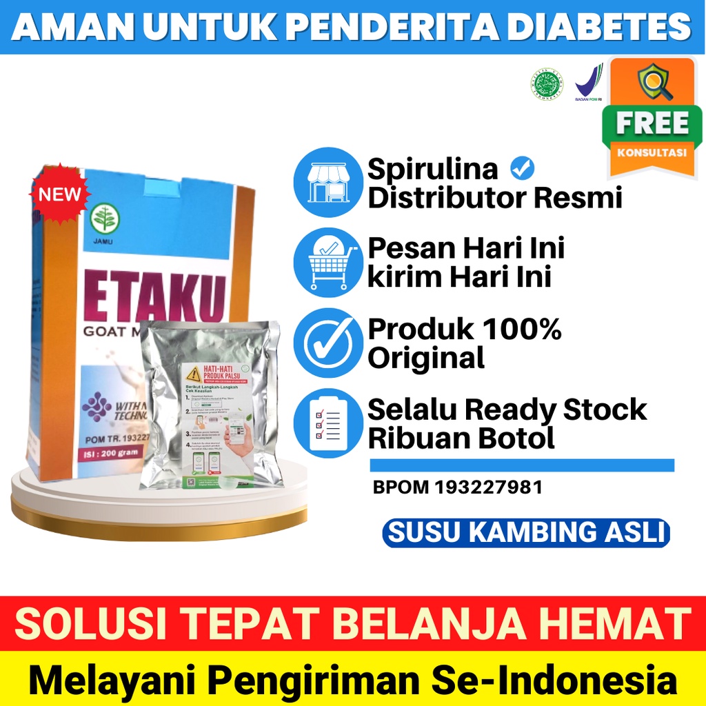 

Susu Penambah Berat Badan Untuk Penderita Diabetes Susu Kambing Etawa ETAKU GOATMILK HALAL & BPOM