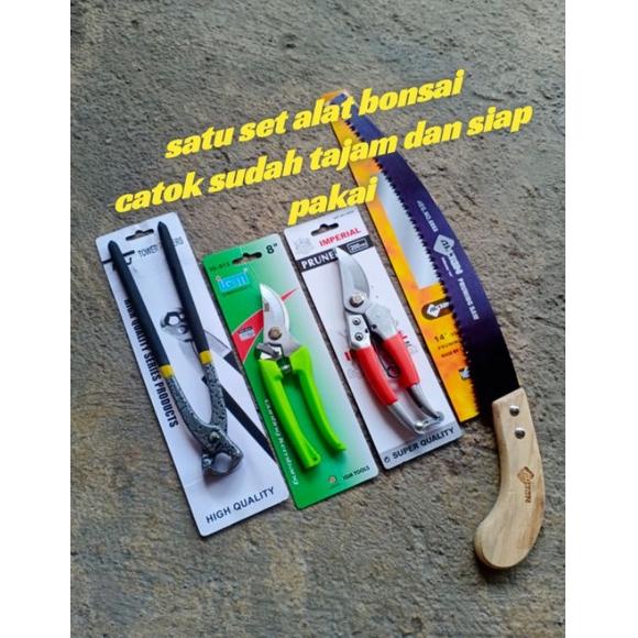 [GEAAG8539] paket alat bonsai gergaji lengkung gunting dahan catok bonsai
