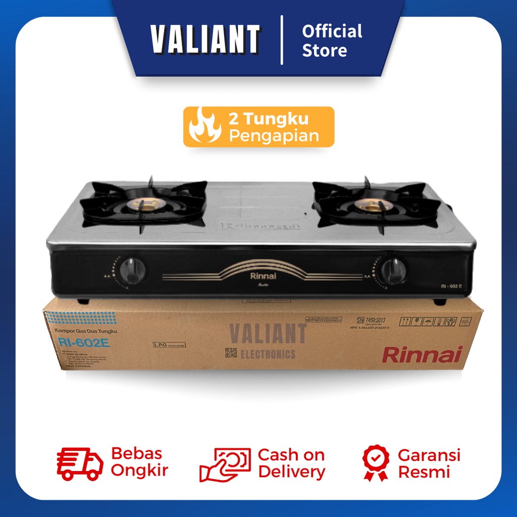 Rinnai Kompor Gas 2 Tungku RI602E / RI 602E / RI 602 E