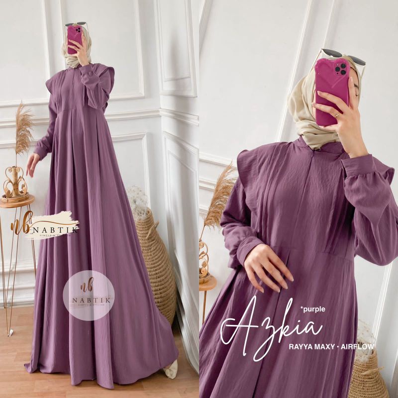 Newww  gamis wanita Azkia polos terbaru original by nabtik/terlaris