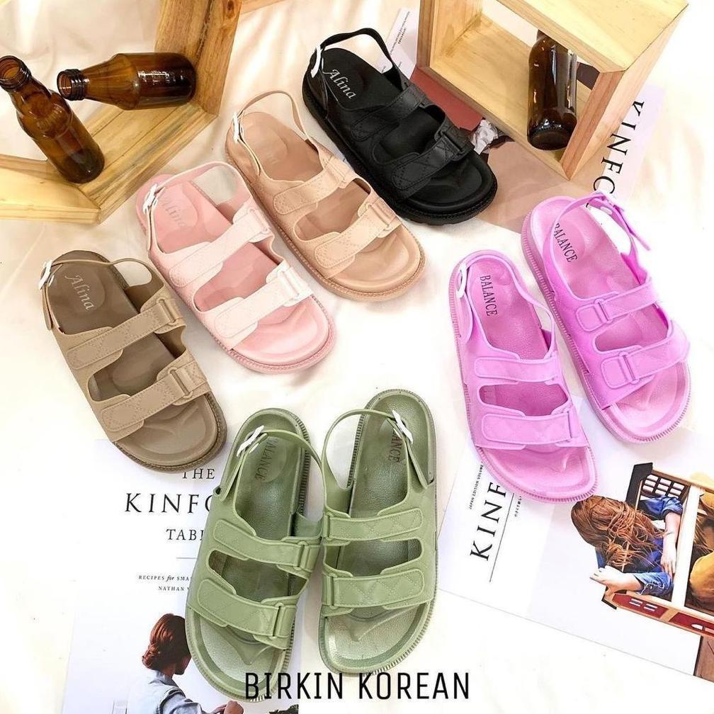 Terbaru - DAFF Sandal Jelly Wanita Tali Silang ALGEA import .,