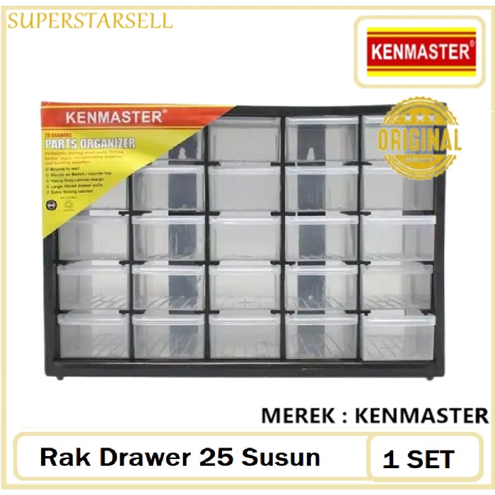 Laci Kotak Plastik Kenmaster Rak Drawer 25 Susun Laci 25Slot Rak Susun 25 S