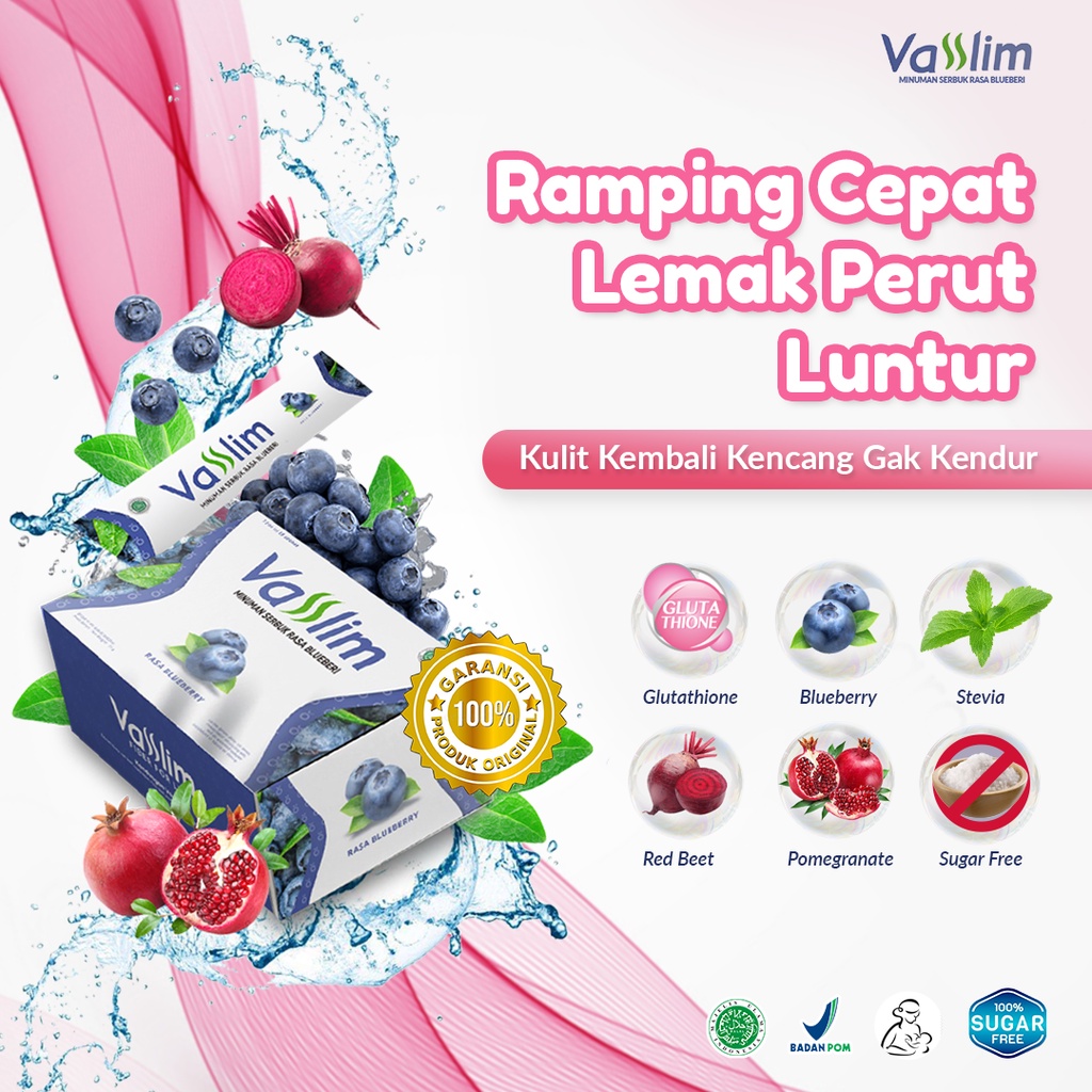 Vasslim Fiber Drink Suplemen Diet Melangsingkan Tubuh Cepat dan Ampuh Bpom Original