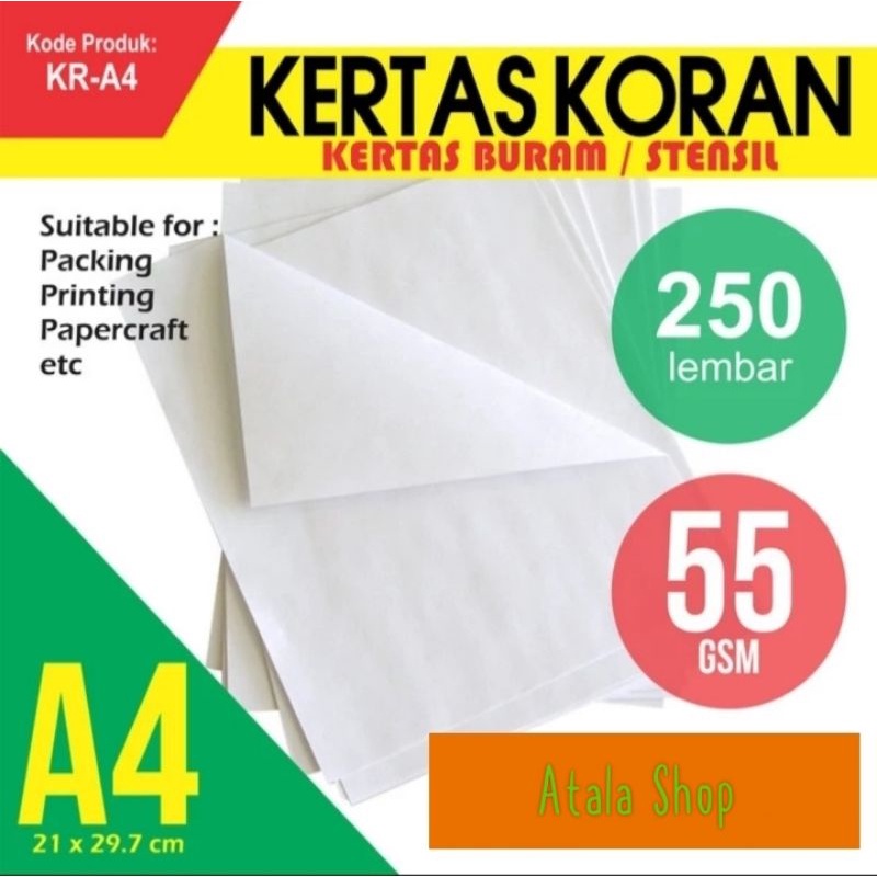 

Kertas Koran Buram Stensil A4 250lembar