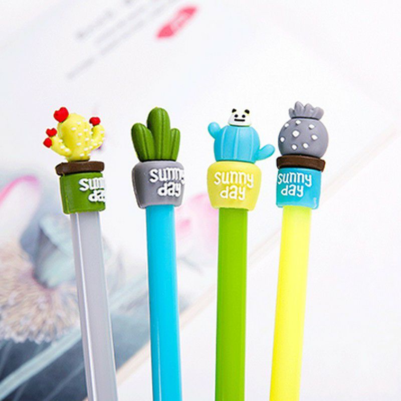 

Pulpen gel pen pena hiasan kaktus sunny day lucu