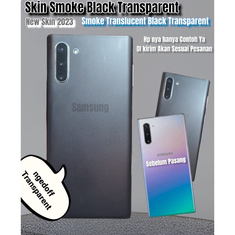 Hitam Transparent !! Back Skin Samsung S22 S22+ S22 Ultra S21 Plus S21FE S21 Ultra S20 S20FE S20+ S20 Ultra Garskin Pelindung Casing Belakang Anti Glare Matte Doff Dof Black Gelap Transparant Transparan Scotlite Sticker Full Cover Minyak 4G 5G FE