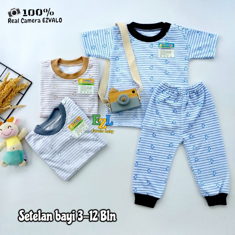 SETELAN BAJU BAYI 3-12 BULAN LENGAN PENDEK CELANA PANJANG