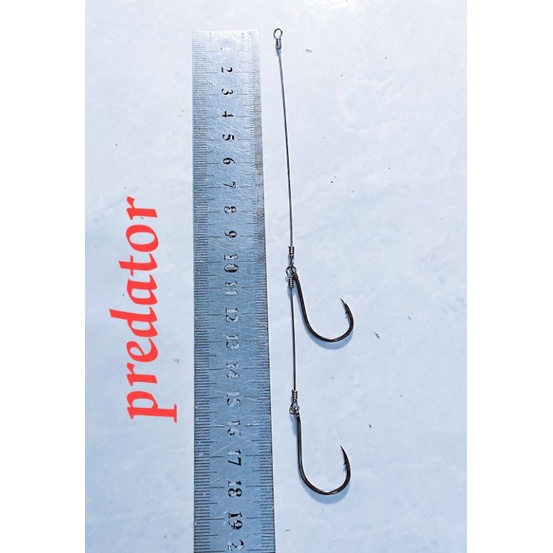 Rangkaian Pancing predator  ikan tenggir, toman dll,, 2 mata'kail anti mocel