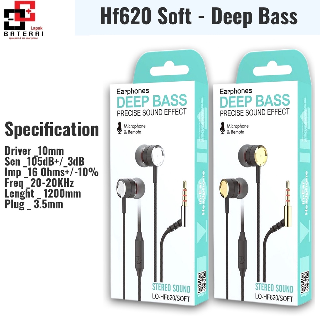 Log On - HF620 Handsfree Earphone Stereo Deep Bass 120CM 3.5mm / Hedset - Garansi 1 Tahun
