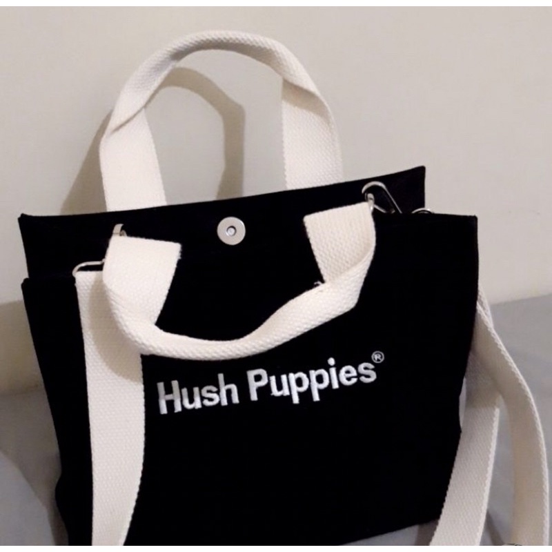 hush puppies tas wanita kanvas tote bag size S black preloved