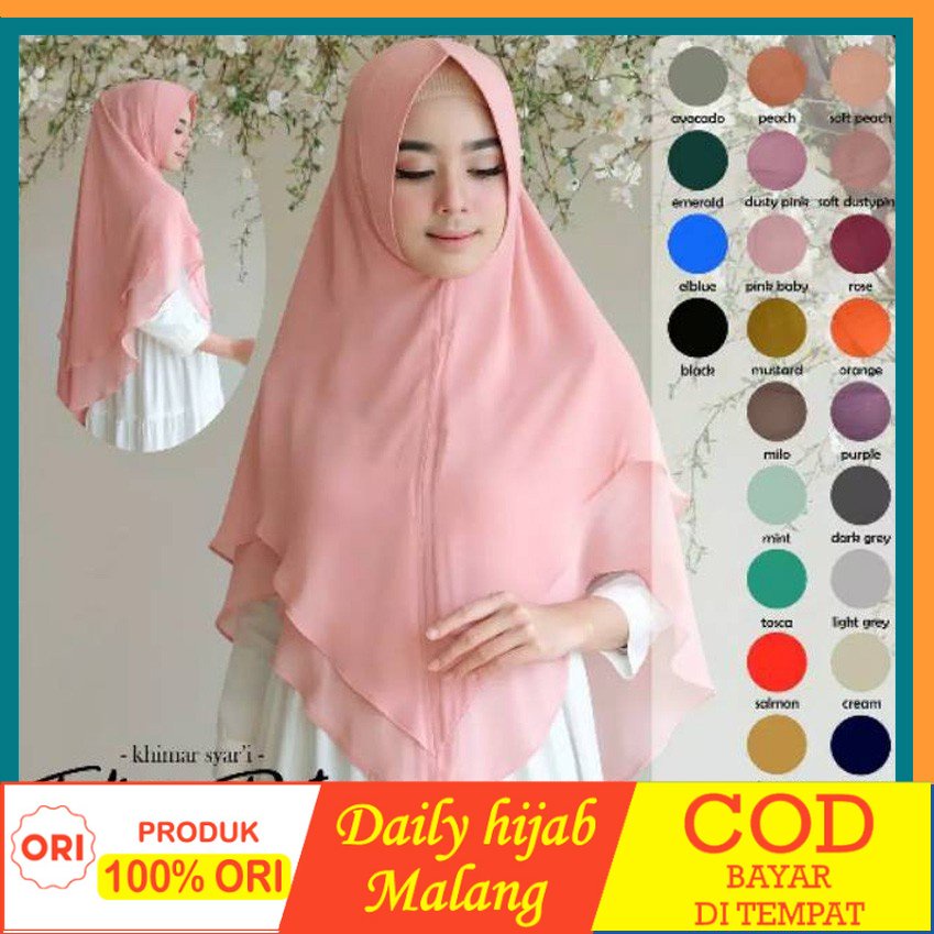 Khimar Ceruty 2 Layer Premium Khimar Syari Jumbo