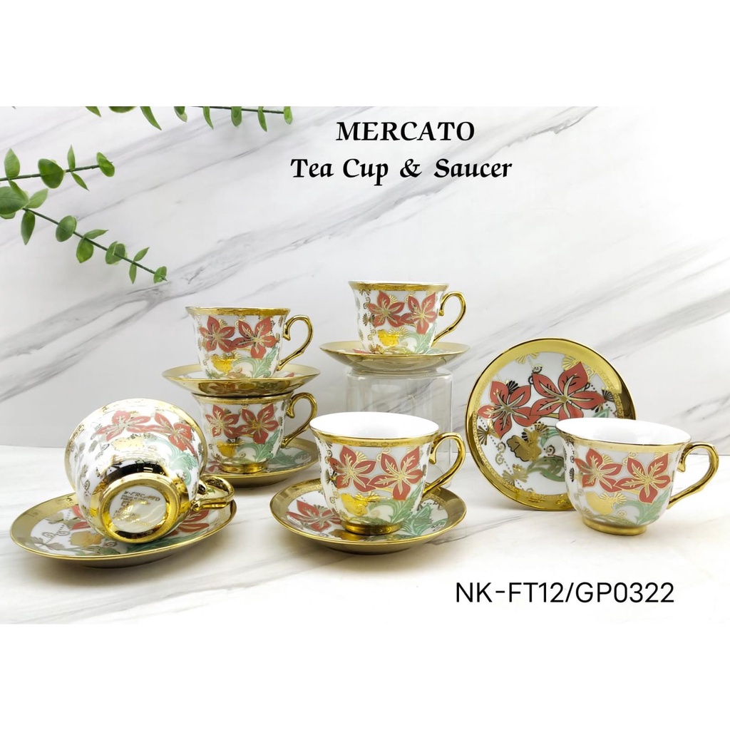 12PCS Cup And Saucer Cangkir Set NK-FT12