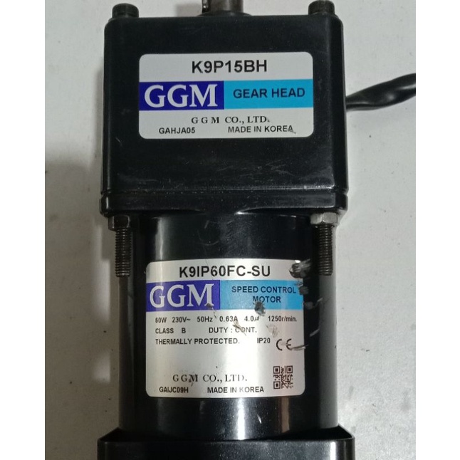 Ac Motor Gearbok 220V GGM Ratio 1 : 15 60W