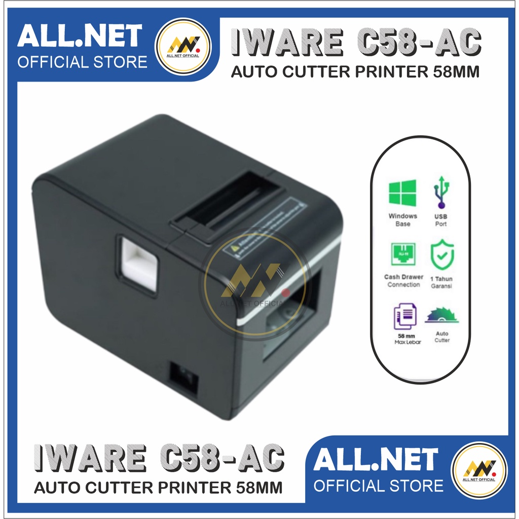 Jual Printer Thermal Auto Cutter 58mm C58AC USB RJ11 Shopee Indonesia