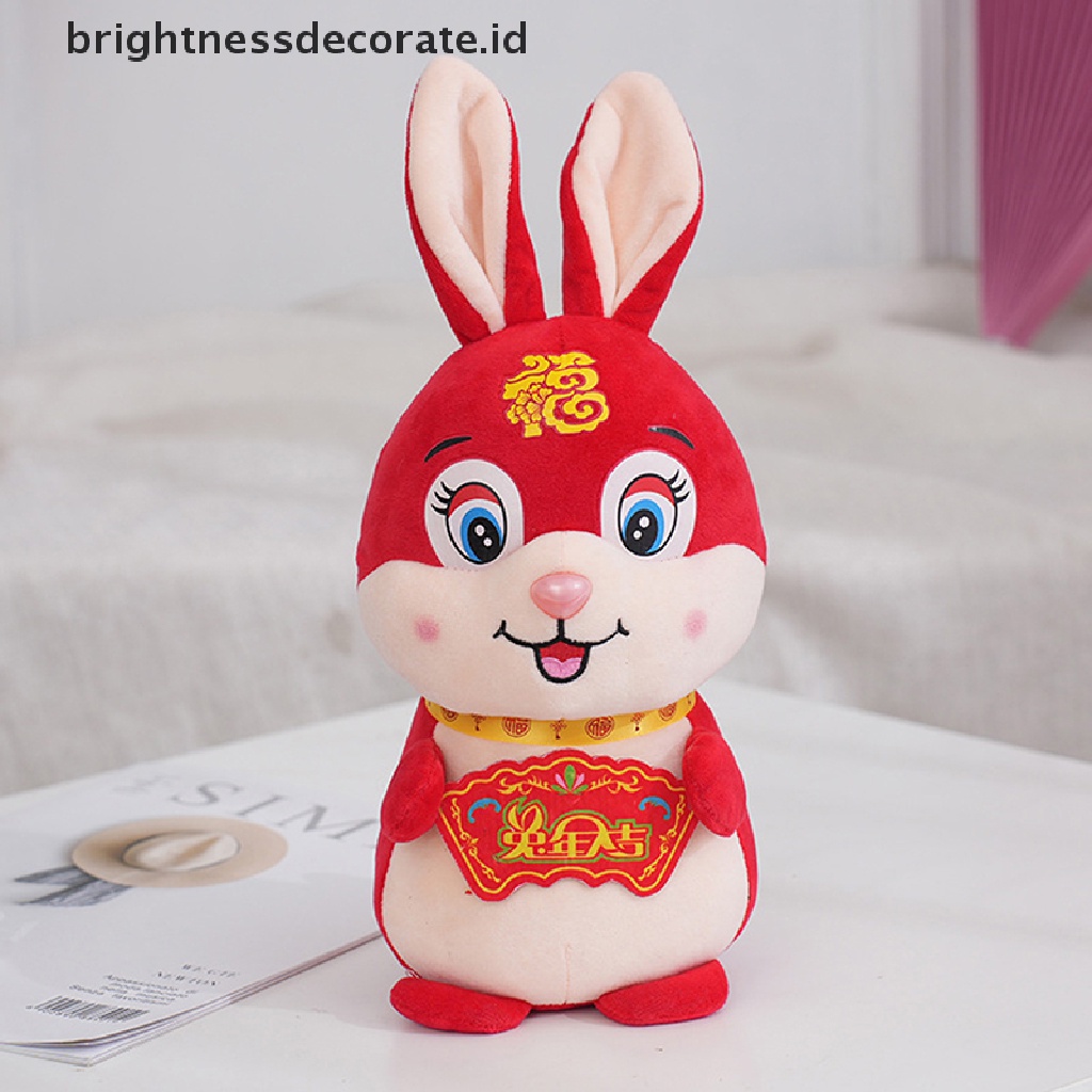 [Birth] 1pc 2023masker Tahun Kelinci Mainan Mewah Natal Tahun Boneka Keberuntungan Rabbit Toy [ID]