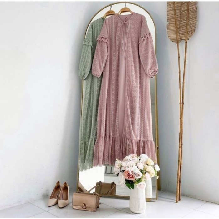 gamis pesta sage hijau sage arisha dress gamis kondangan