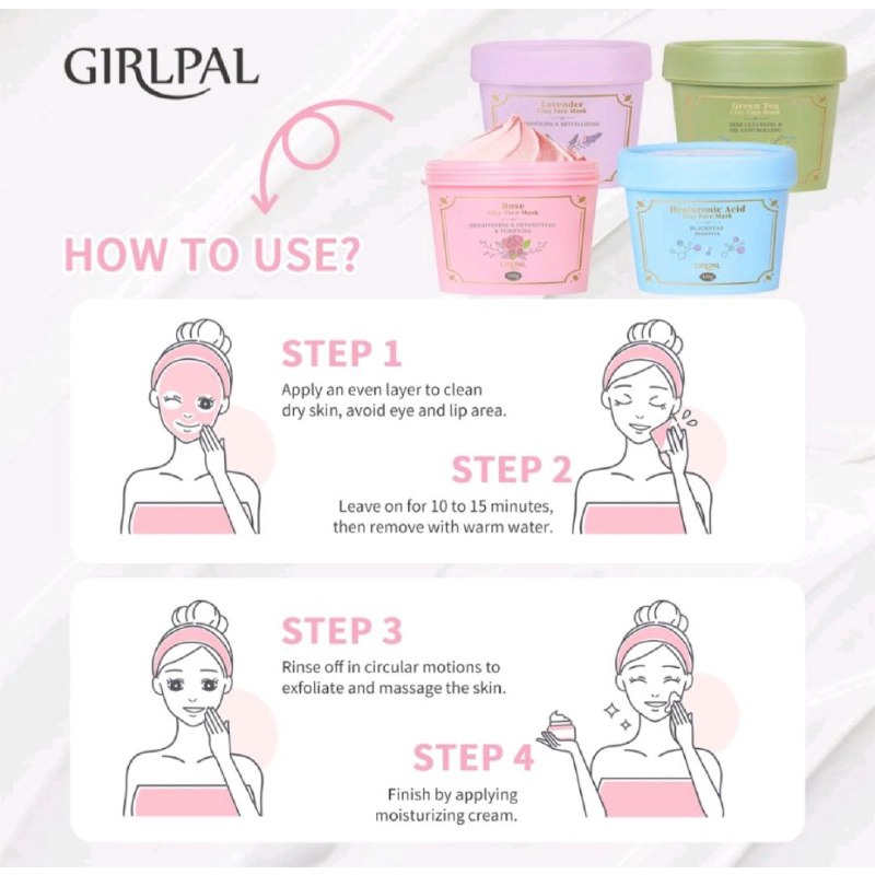 GIRLPAL CLAY MASK FACE MASKER ORGANIK WAJAH / MUD MASK / LAVENDER ROSE