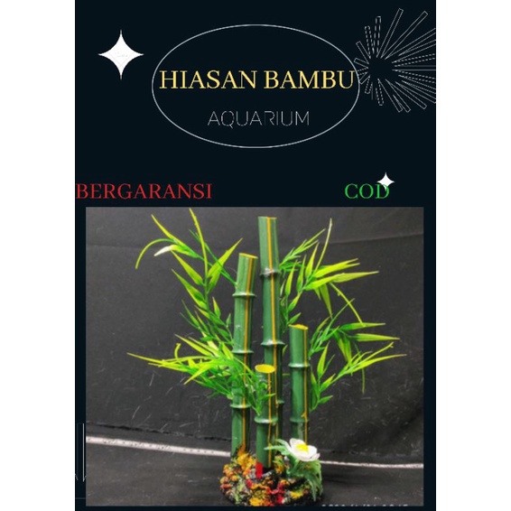 PROMO Hiasan Aquarium Bambu China l Hiasan Akuarium Tanaman Plastik Pohon Bambu Tinggi Murah