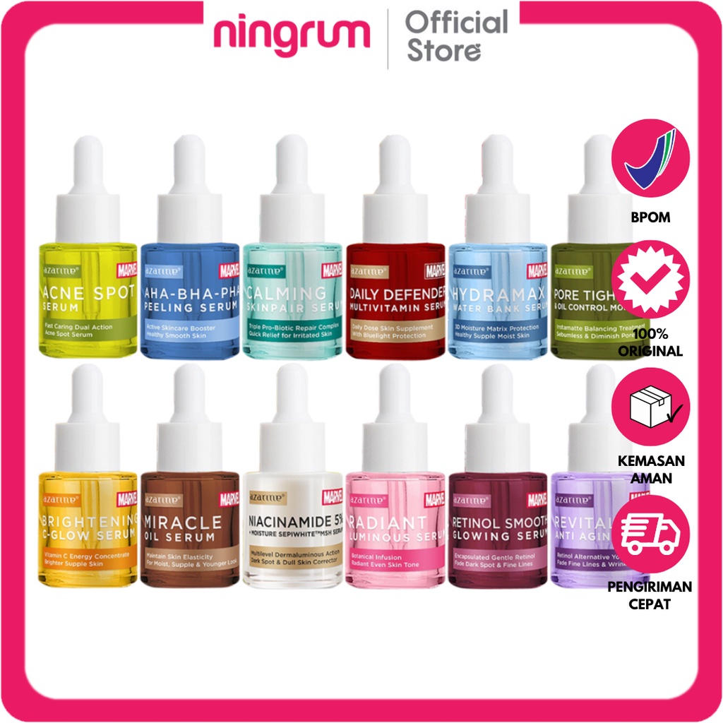 Ningrum - AZARINE Superhero Serum Marvel Edition SERIES 20ml | Brightening - Hydration - Anti Aging - Acne Series | Perawatan Wajah Serum Essence Original BPOM - 8902